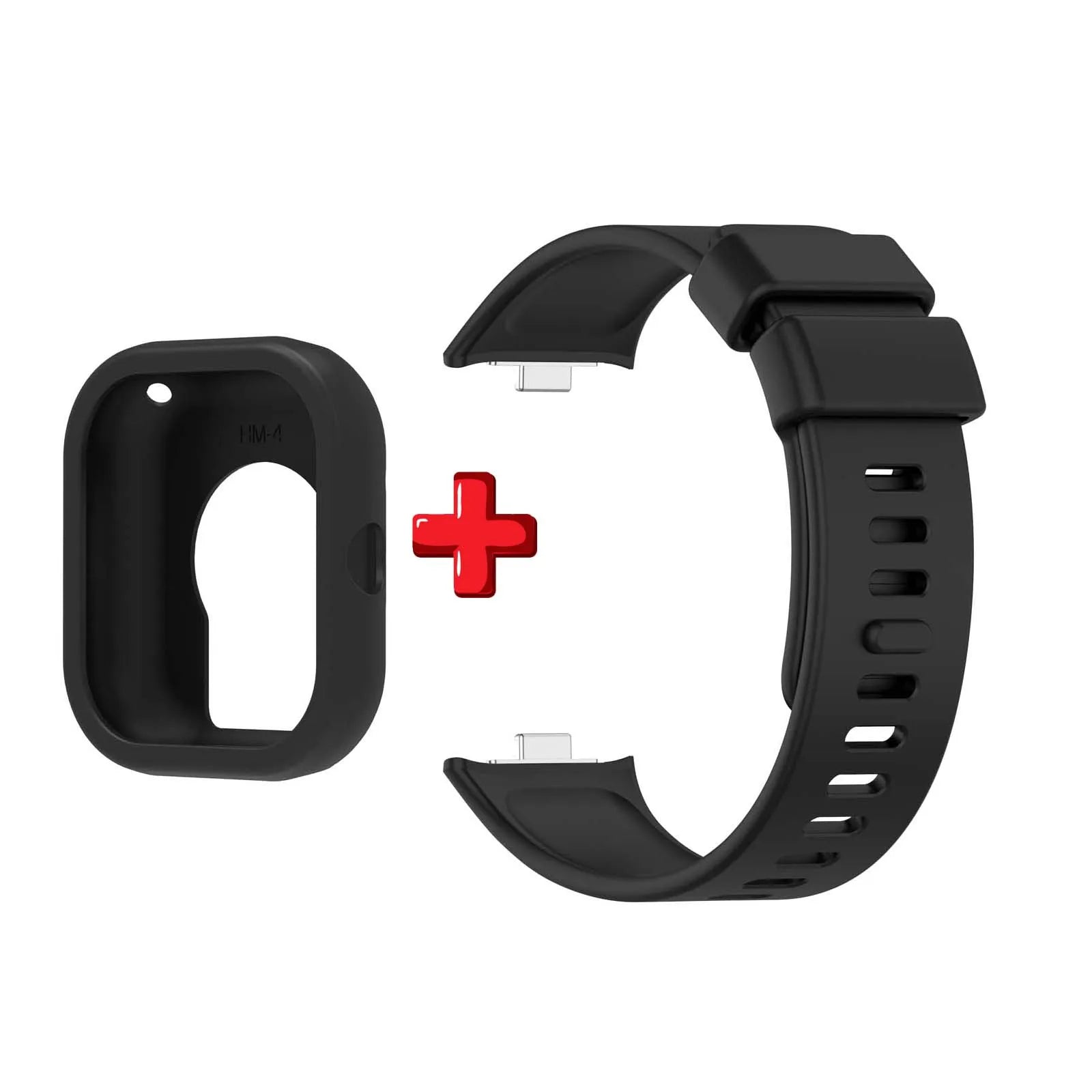 Silicone Watch Band & Case for Xiaomi Redmi Watch 4 Peaceful Pleasures Health and Wellness Black
