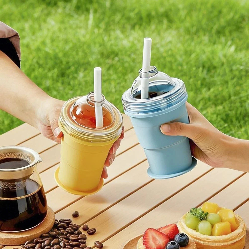 2-in-1 Collapsible Silicone Ice Ball Maker Cup | Foldable Tumbler