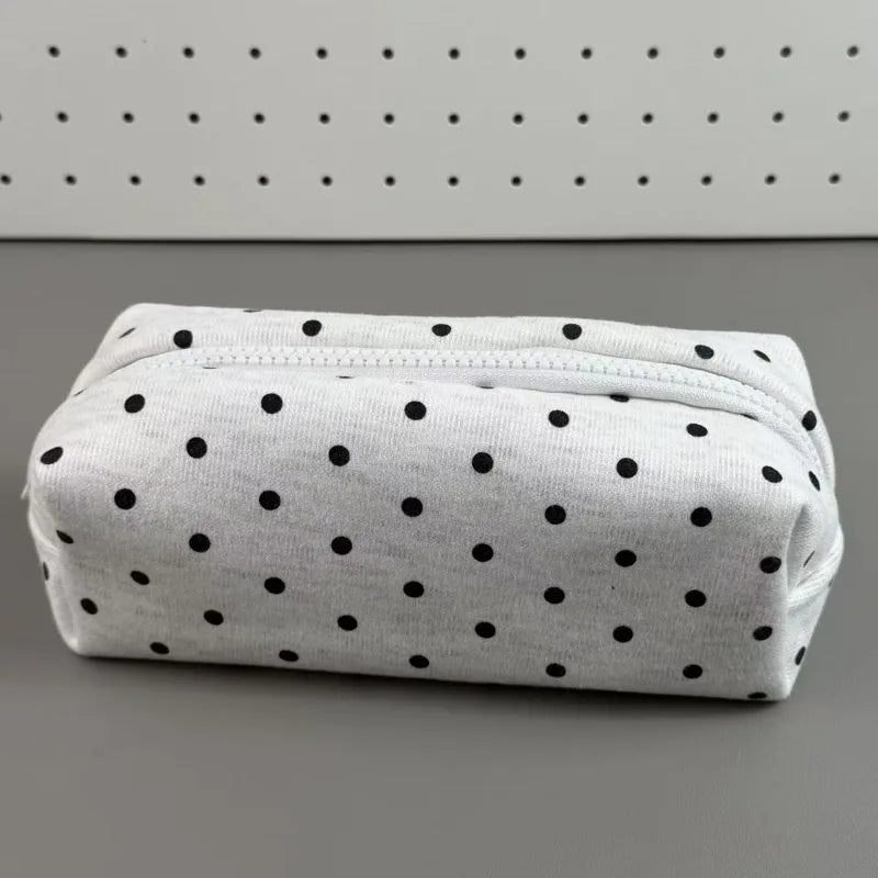 Korean Polka Dot Cosmetic Bag – Large Makeup Organizer Pouch