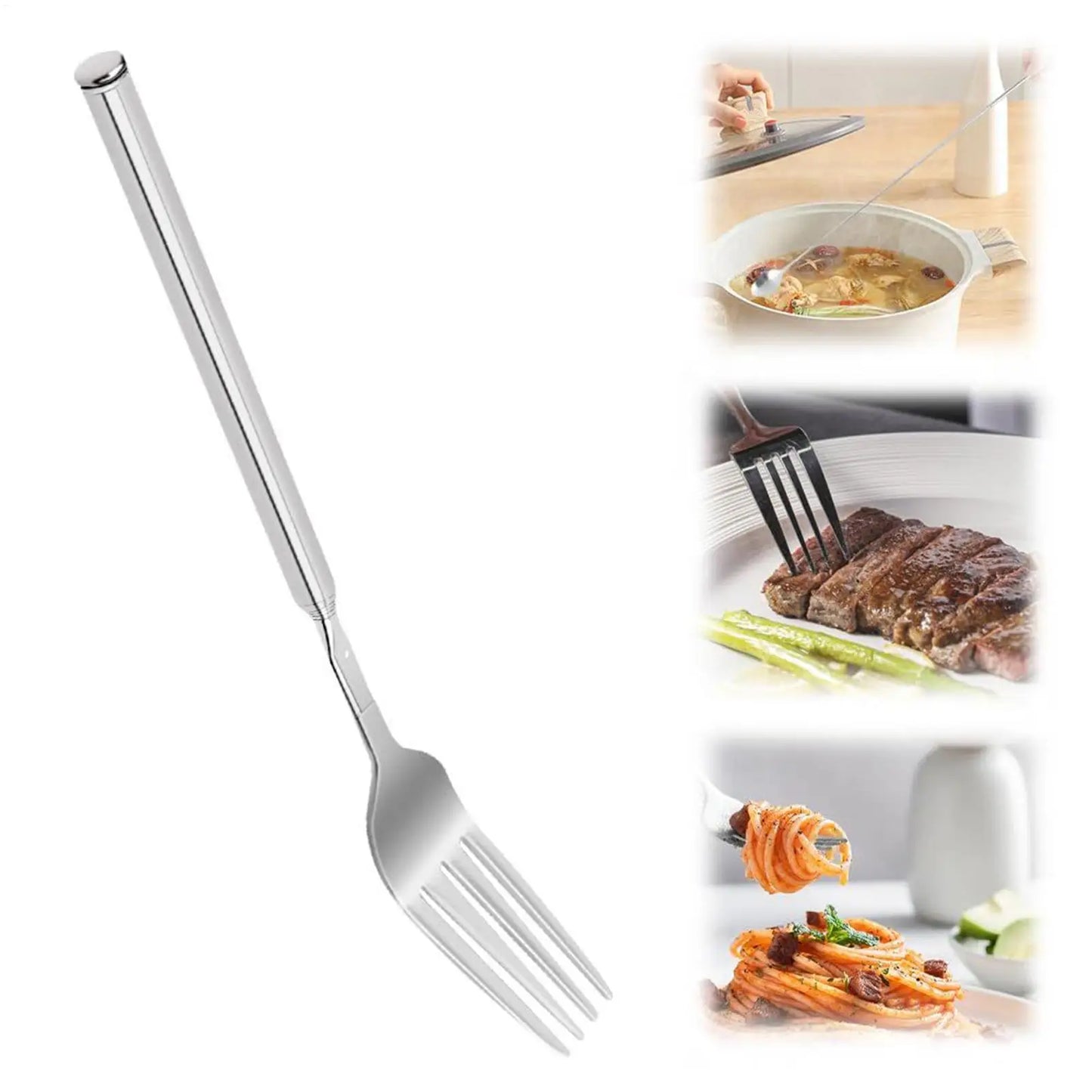 Telescoping Stainless Steel Fork | Extendable BBQ Camping Utensil