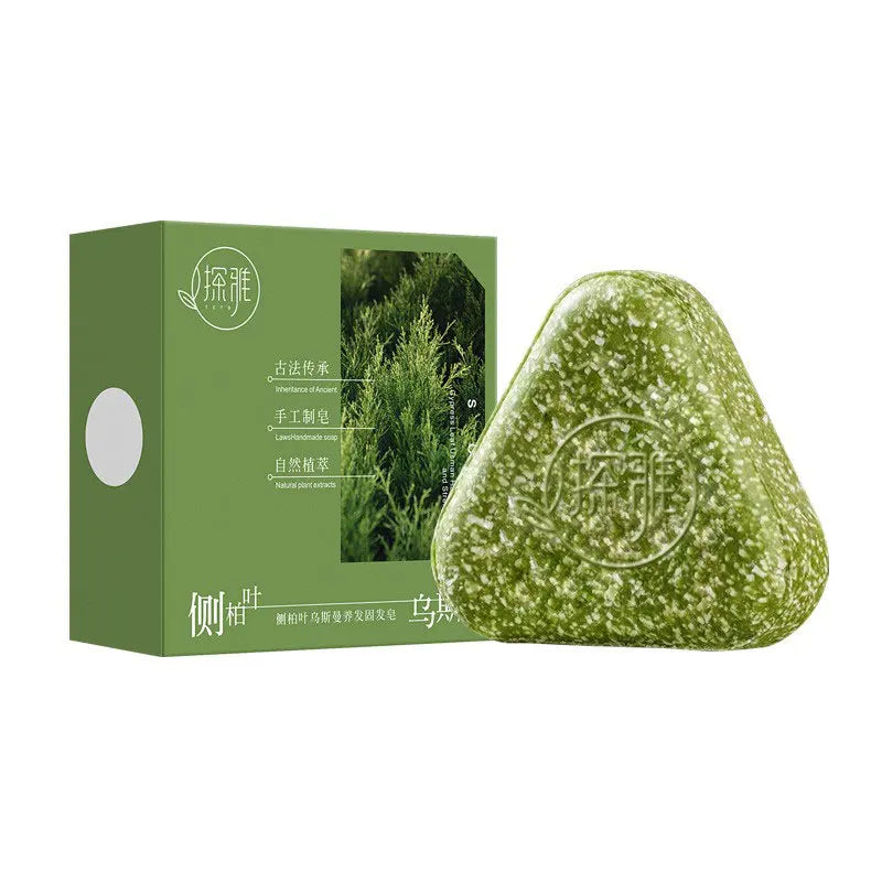 Arborvitae Herbal Shampoo Bar For Hair Loss Growth Oily Hair Control Strengthening Nourishing Fluffy Hair Natural Handmade Soap Peaceful Pleasures Health and Wellness Anti-hair loss 120G
