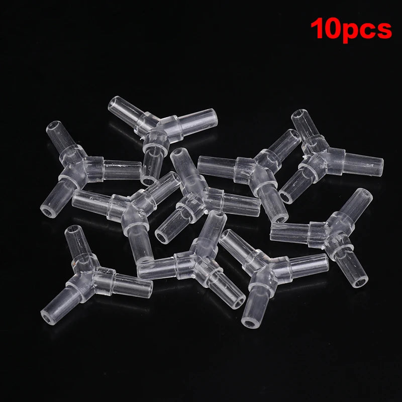 10-Pack Aquarium Airline Tubing Connectors | 4mm Air Hose Adapters