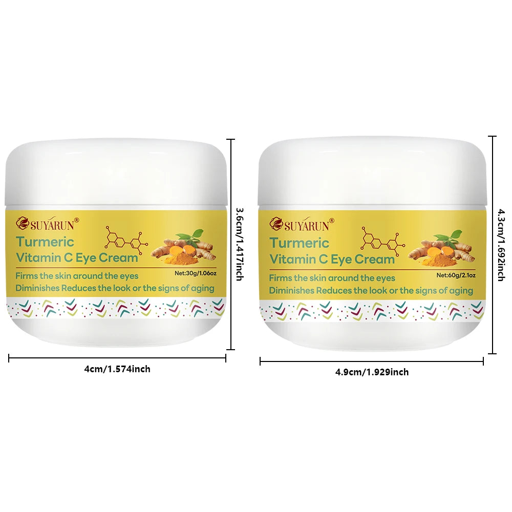 SUYARUN Eye Cream with Turmeric And Vitamin C - Dark Circle Treatment Anti-Aging Hydrating And Brightening Formula for Eye Care. Peaceful Pleasures Health and Wellness