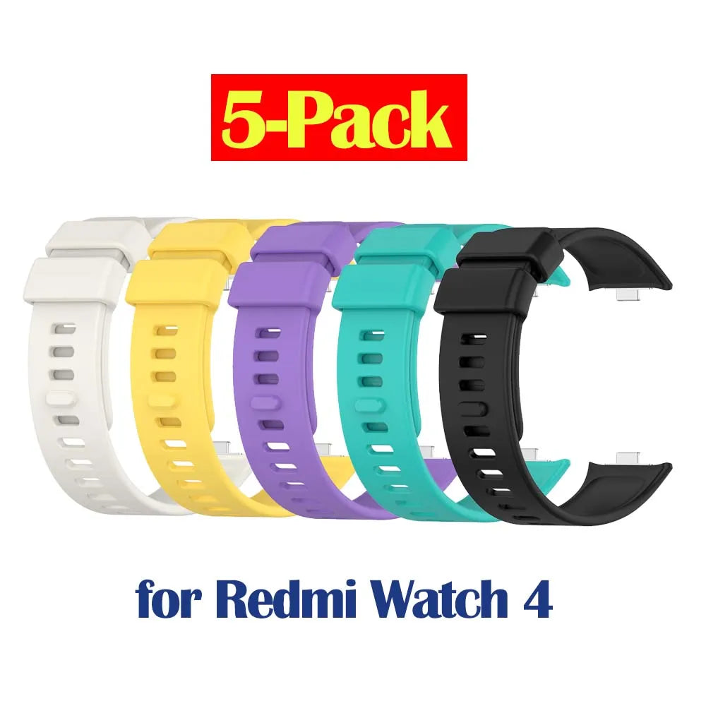 5-Pack Silicone Bands for Redmi Watch 4 – Colorful Straps Peaceful Pleasures Health and Wellness 5 Mixed color