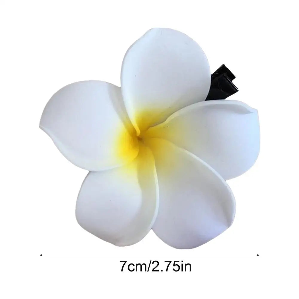 Plumeria Flower Hair Clips for Women – Floral Barrette Hairpin