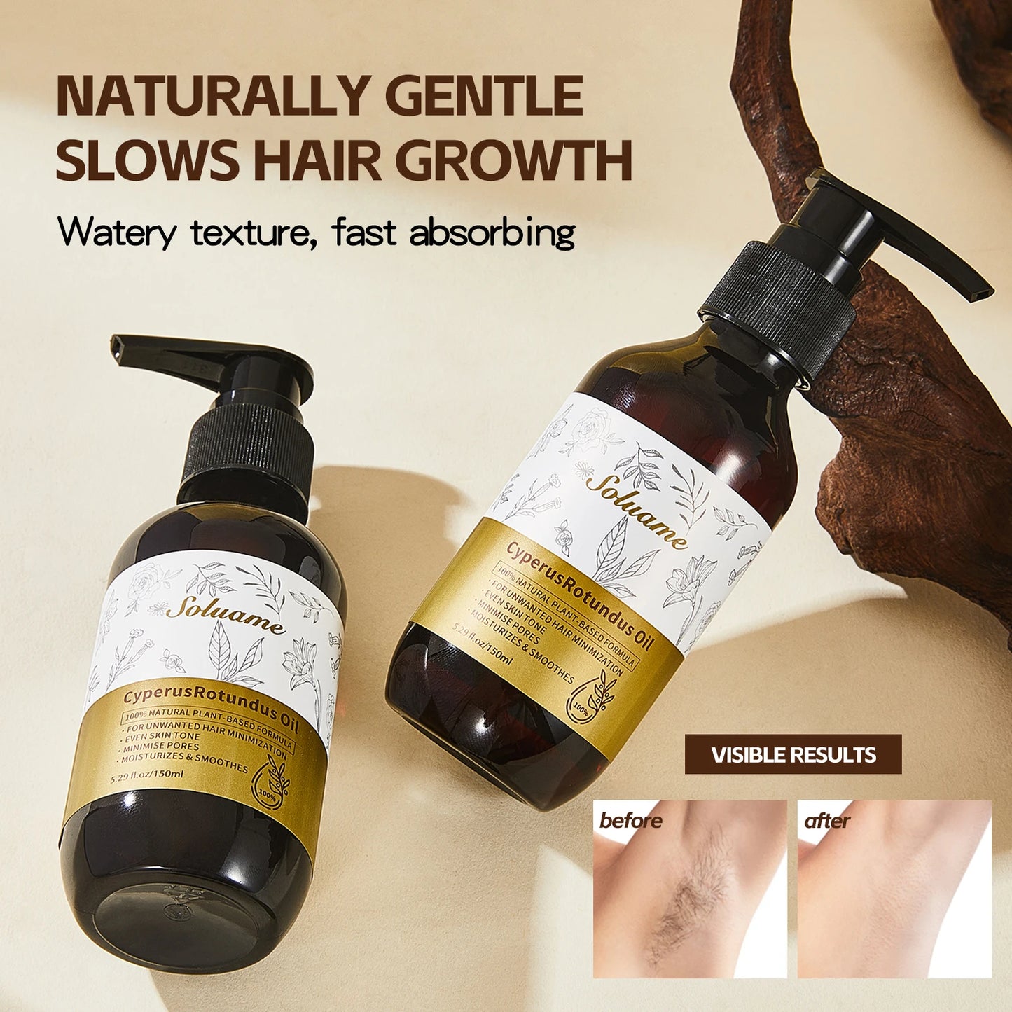 Cyperus Rotundus Oil for Hair Growth Reduction and Skin Care