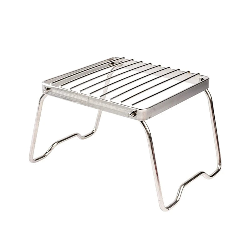 Outdoor Stainless Steel Stove Holder Camping Portable Folding Barbecue Rack Grill Supplies Lighter Steel Brazier Stand 3 Pcs Peaceful Pleasures Health and Wellness