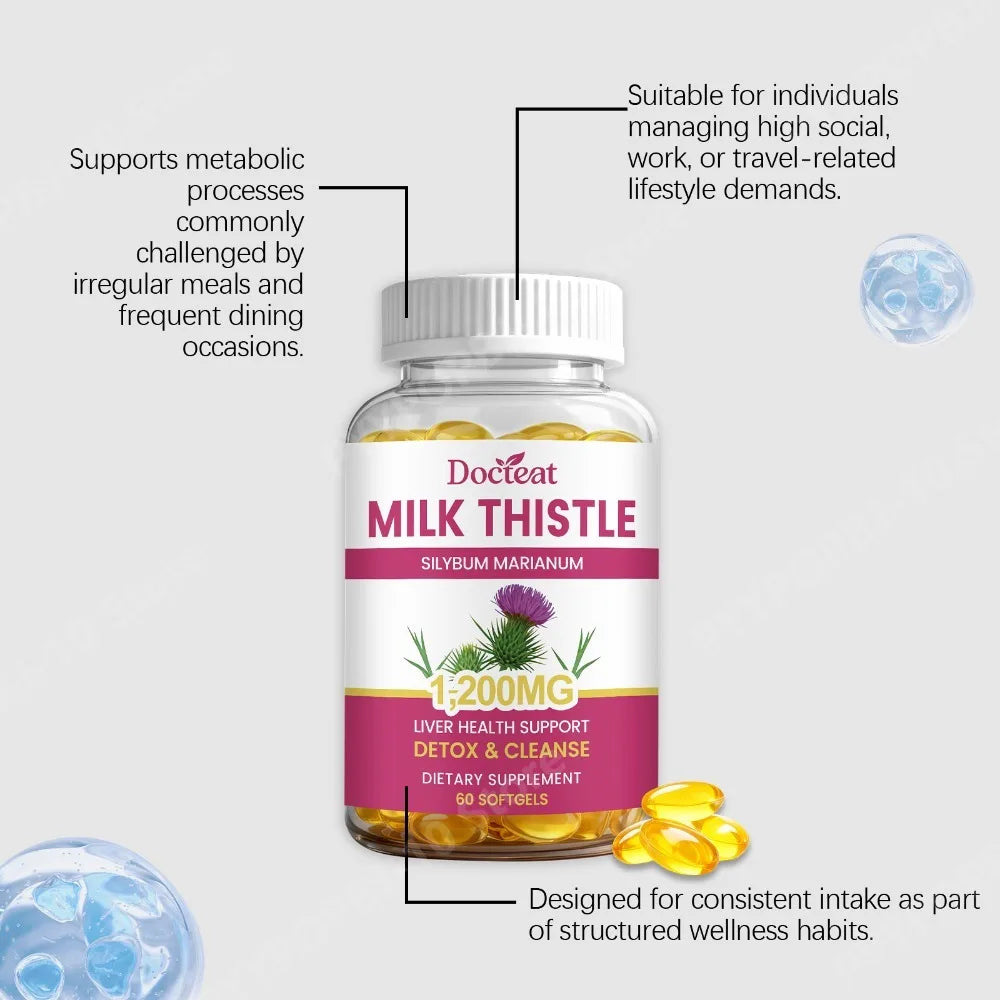 Milk Thistle Dandelion Softgels 1200mg 60CT | Non-GMO Wellness