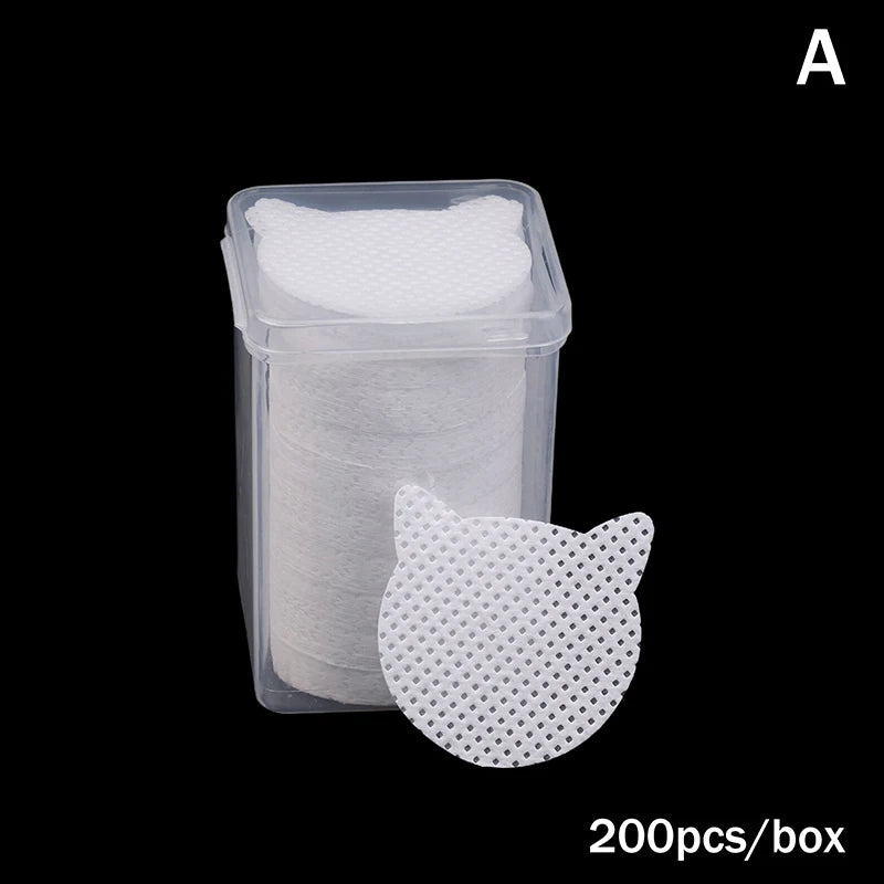 200/600 PCS Wipes Paper Eyelash Glue Remover Wipe Mouth Of The Glue Bottle Prevent Clogging Glue Cleaner Pads Lash Extension Peaceful Pleasures Health and Wellness A White