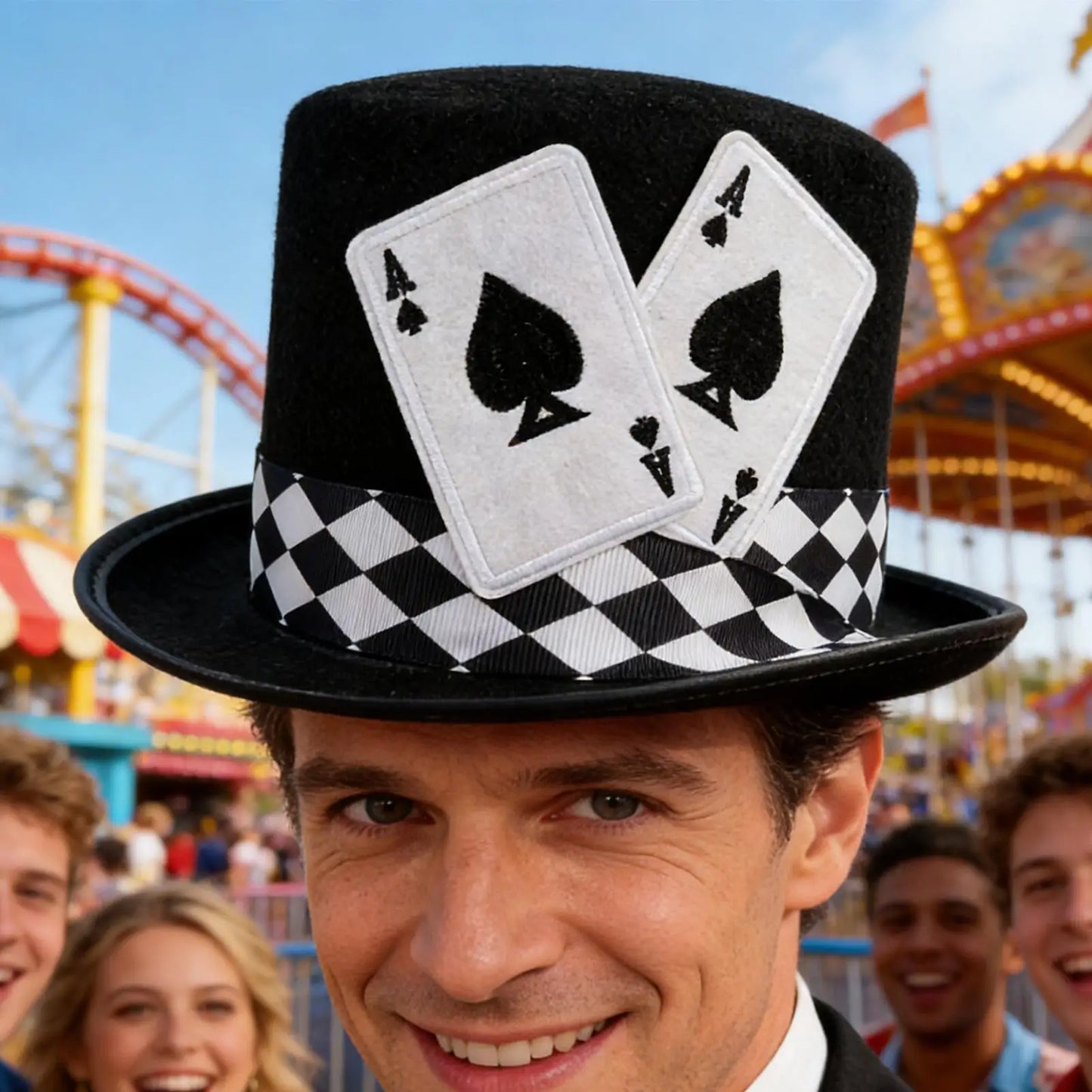 Magician Top Hat – Playing Card Felt Costume Hat | Halloween