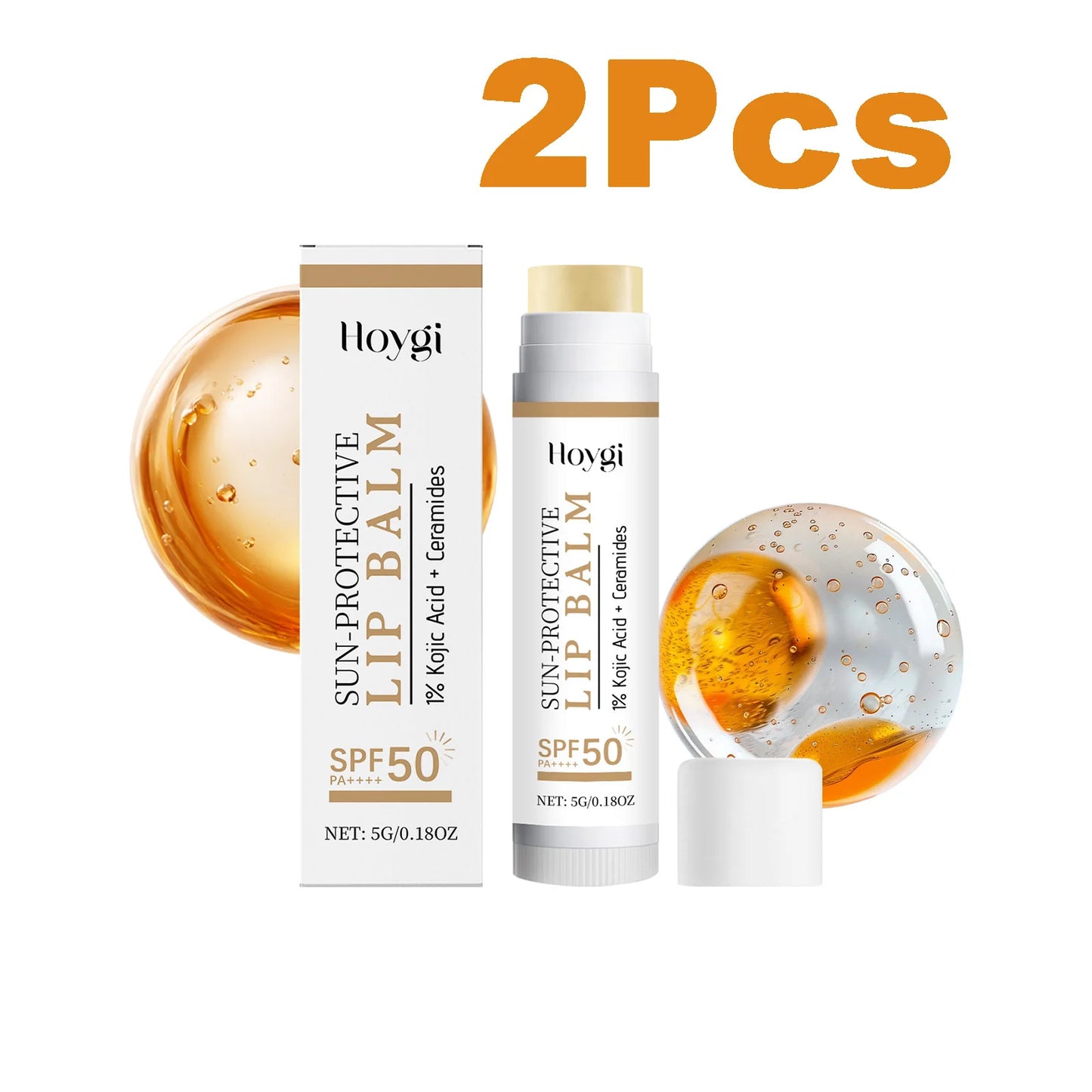 SPF 50+ Lip Balm with Kojic Acid & Ceramide | Brightening Sunblock Peaceful Pleasures Health and Wellness 2 x 5g Boxed