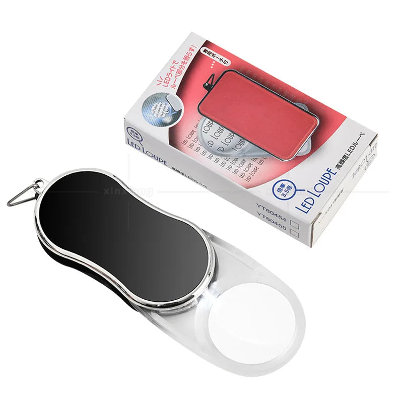 Folding Portable Magnifying Glass with 8-Shaped 3.5X Led Light for The Elderly To Read and Appreciate Antiques Peaceful Pleasures Health and Wellness