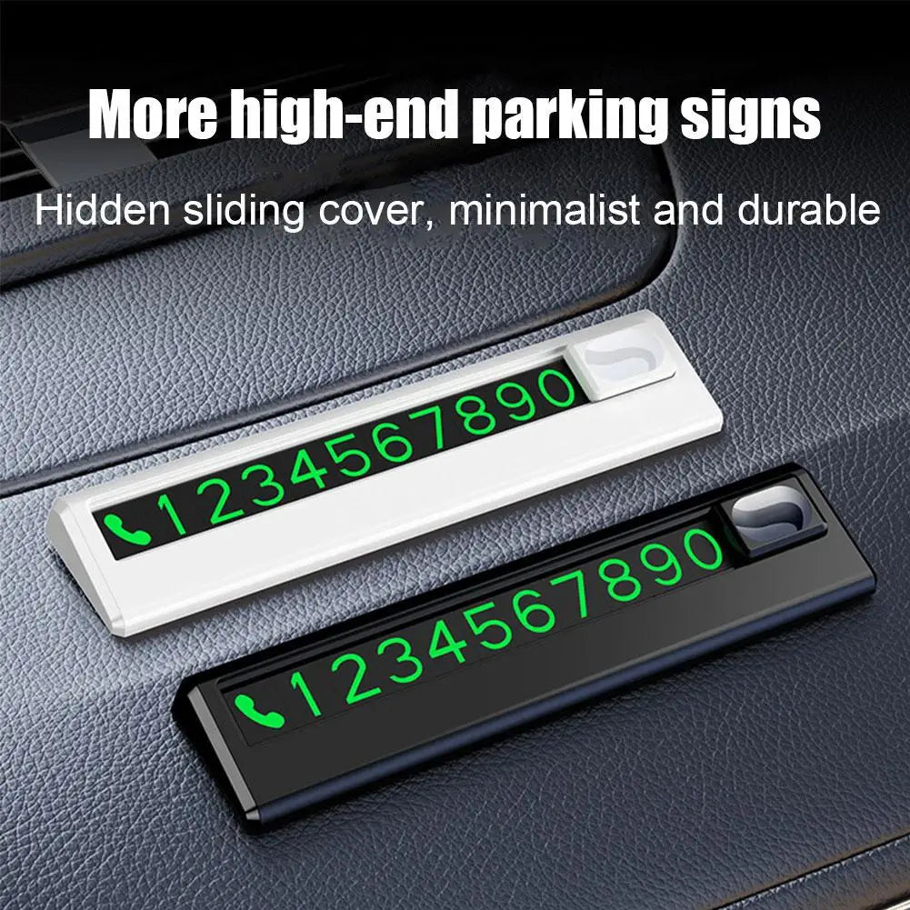 Luminous Temporary Parking Card – Magnetic Phone Number Plate