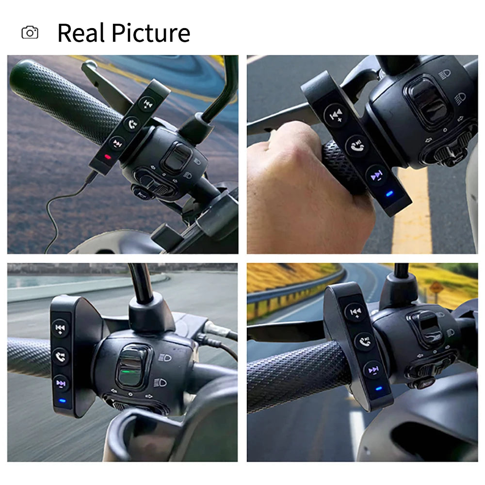 Waterproof Wireless Bluetooth Handlebar Remote Control Button for Helmet Headset Motorcycle/Bike Handlebar Media Controller Peaceful Pleasures Health and Wellness