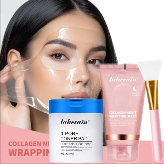 Lakerain Collagen Peel-Off Facial Mask & 5pc Skin Care Set Collagen Peel-Off Mask Oasis Select 3pcs1set