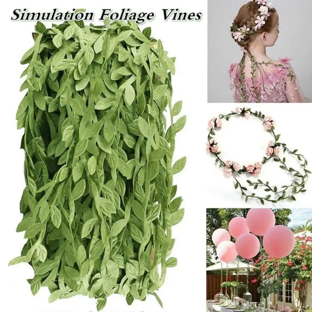 Silk Artificial Green Leaf Vine for Wedding, Wreath & Crafts