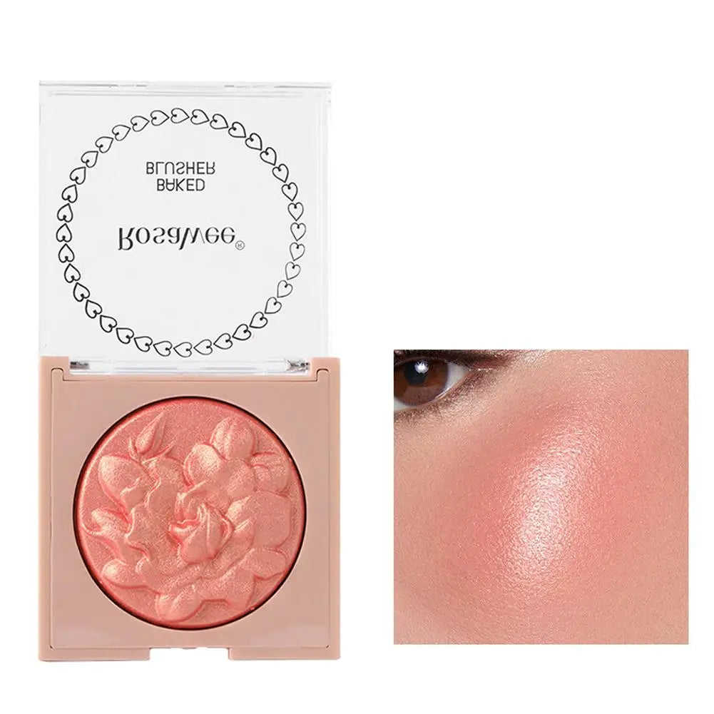 Embossed Shimmer Blush Palette – Pearlescent Baked Powder Highlighter