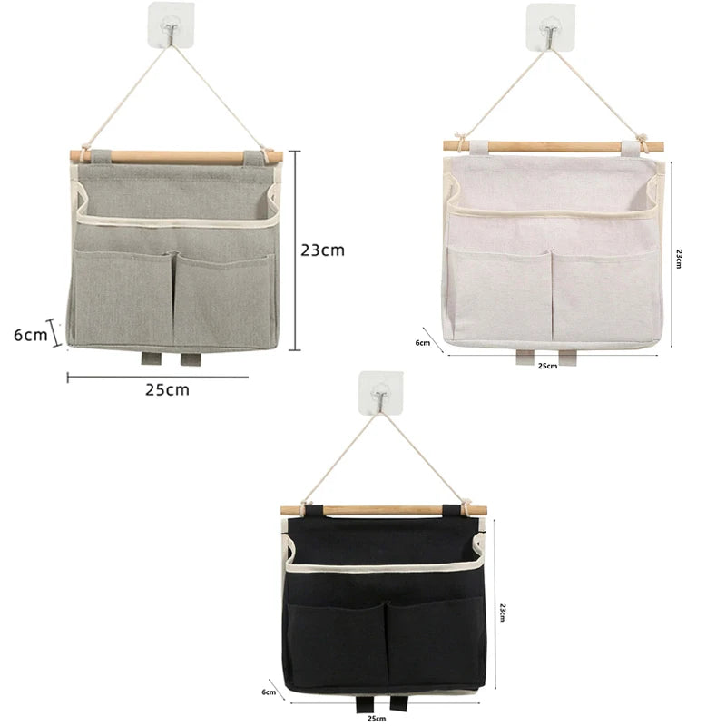 Over Door Wall Hanging Storage Caddy Organizer Bag – Linen