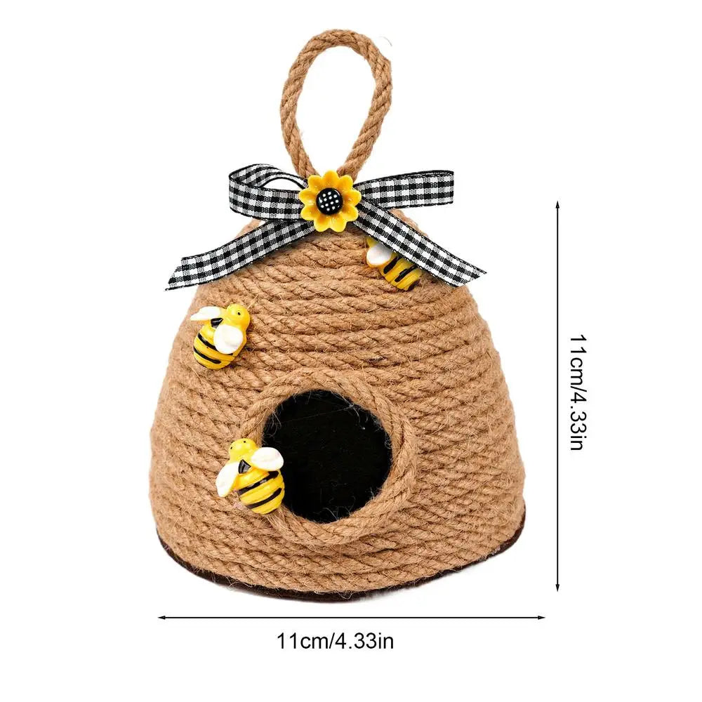 Honey Bee Hive Rope Ornament | Farmhouse Tiered Tray Decor