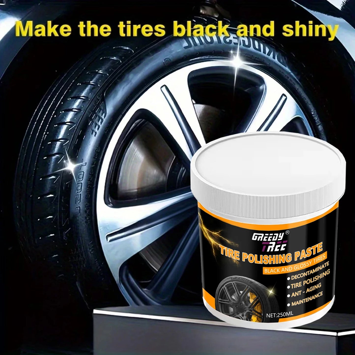 Tire Wax Brightening Paste – Dark Color & Anti-Cracking Guard