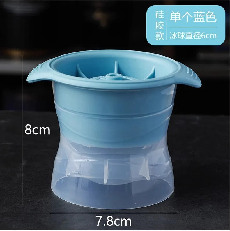 6cm Silicone Sphere Ice Ball Mold – Whiskey Ice Maker, 20 Balls Silicone Ice Ball Mold Peaceful Pleasures Health and Wellness Blue A pair