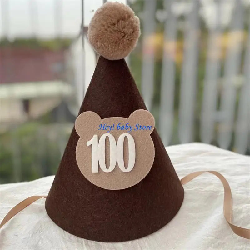 Baby Bear Birthday Hat | Soft Plush Beanie for Party & Photos