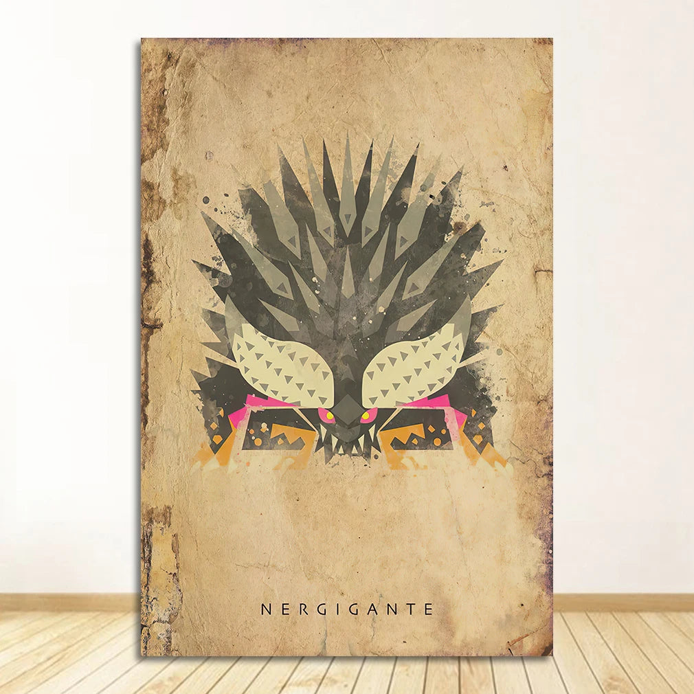 Monster Hunter Japanese Anime Canvas Wall Art Poster | Unframed