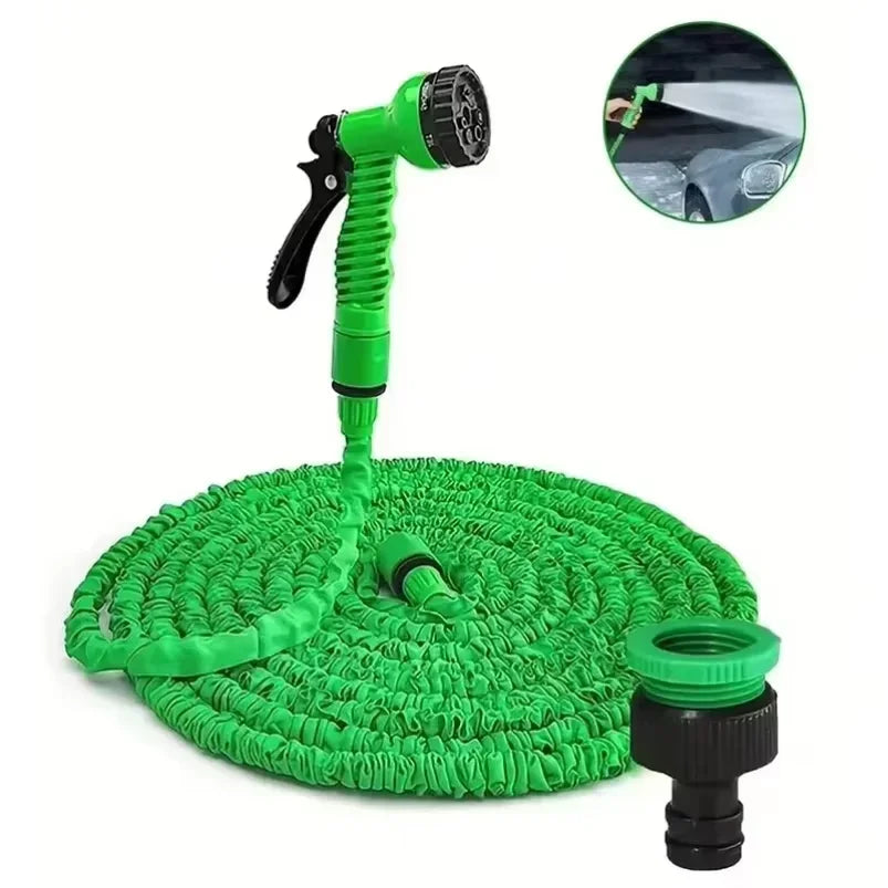 25FT Expandable Magic Hose Lightweight Design Durable Materials 7 Water Spraying Functions Gun Home Garden Watering Tools Peaceful Pleasures Health and Wellness green 25ft-7.5M Extented