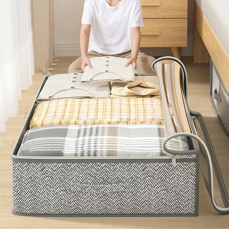 1-Pack Storage Bag, Under-Bed Wardrobe Organizer and Storage Cabinet, Foldable Under-Bed Storage Bag with Excellent Functionality and Multiple Uses for Blankets, Skirts, Quilts, Pillows, Clothes, and Under-Bed Storage Peaceful Pleasures Health and Wellness