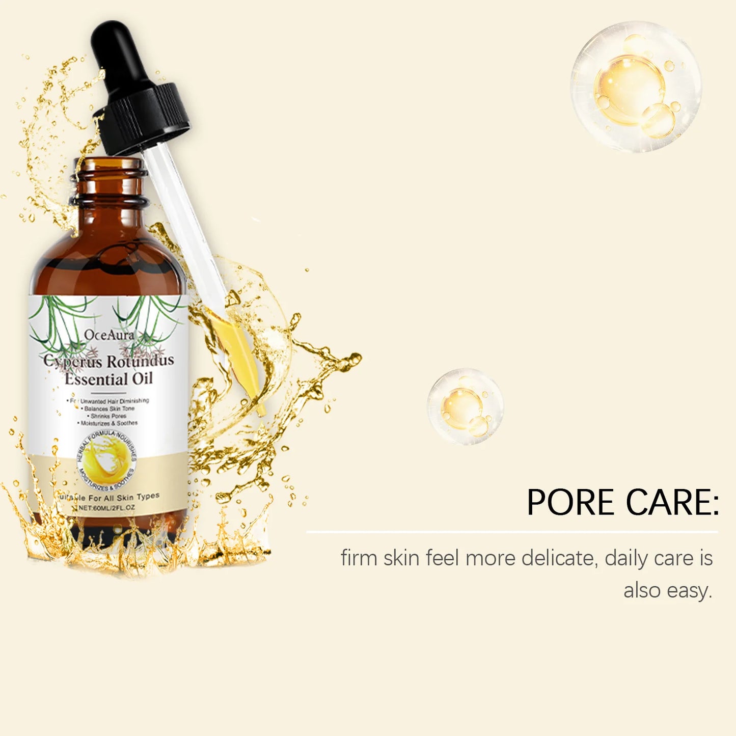 OceAura Cyperus Rotundus Oil – Hair Growth Reducer & After Shave