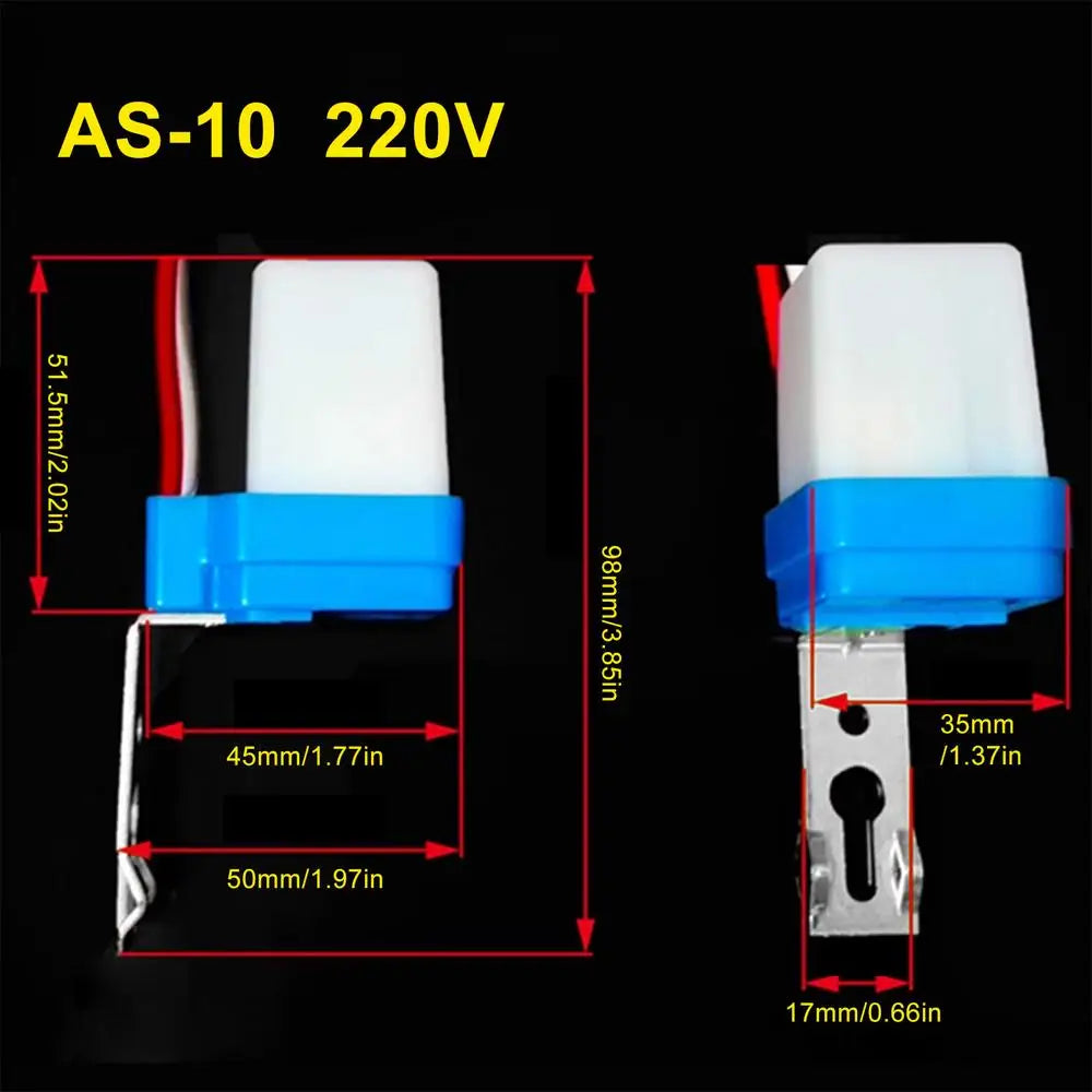 Photocell Sensor Switch 220V 10A Auto Dusk to Dawn Photoswitch
