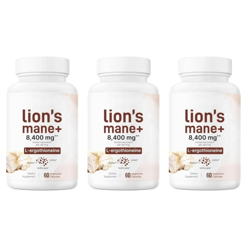 Lion's Mane Mushroom Extract 8400mg + L-Ergothioneine 240 Caps