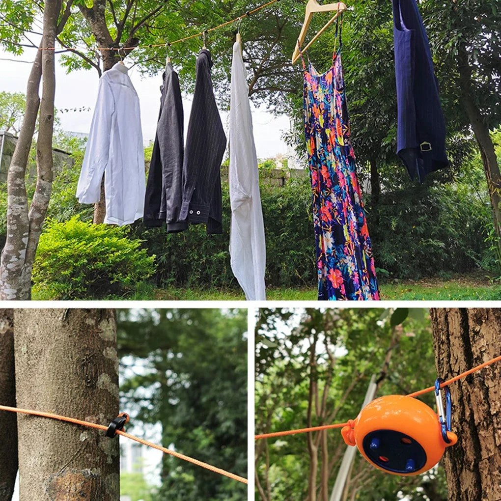 Clothesline Laundry Drying Rope Outdoor Clothes Line Windproof Anti-slip Retractable Cord for Hotel Camping accessories Peaceful Pleasures Health and Wellness