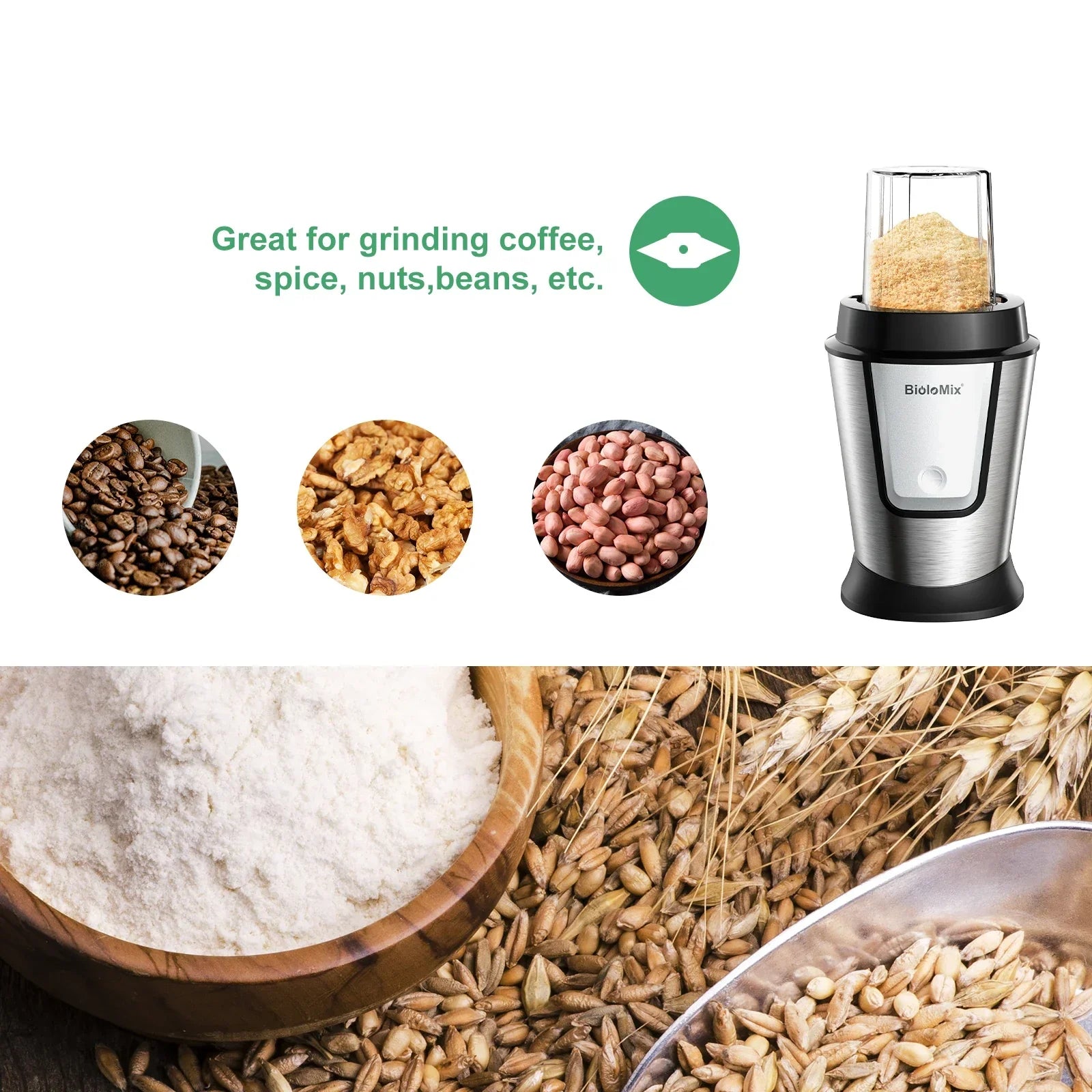 BioloMix 700W 3-in-1 Portable Food Processor, Blender & Dry Grinder Kitchen Appliance Peaceful Pleasures Health and Wellness