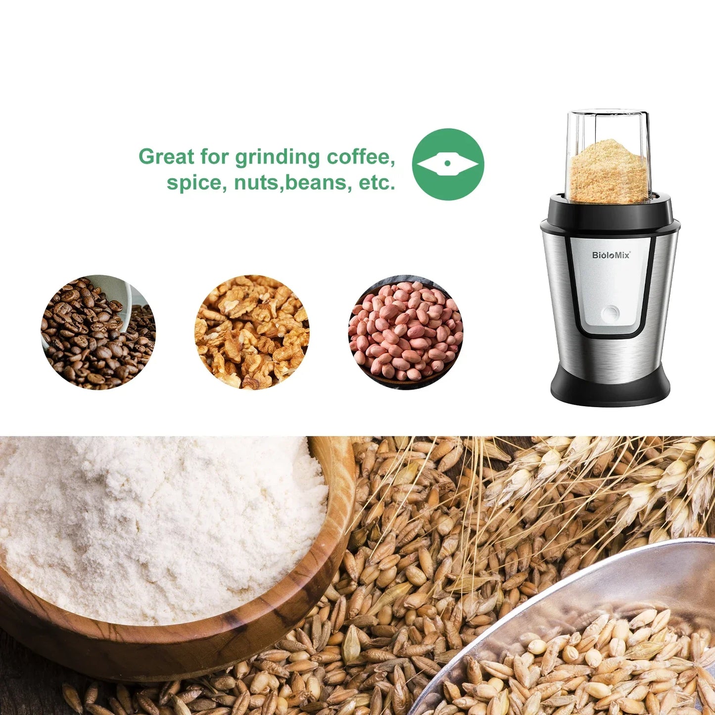 BioloMix 3-in-1 Food Processor – 700W Blender, Chopper & Grinder Food Processor BioloMix