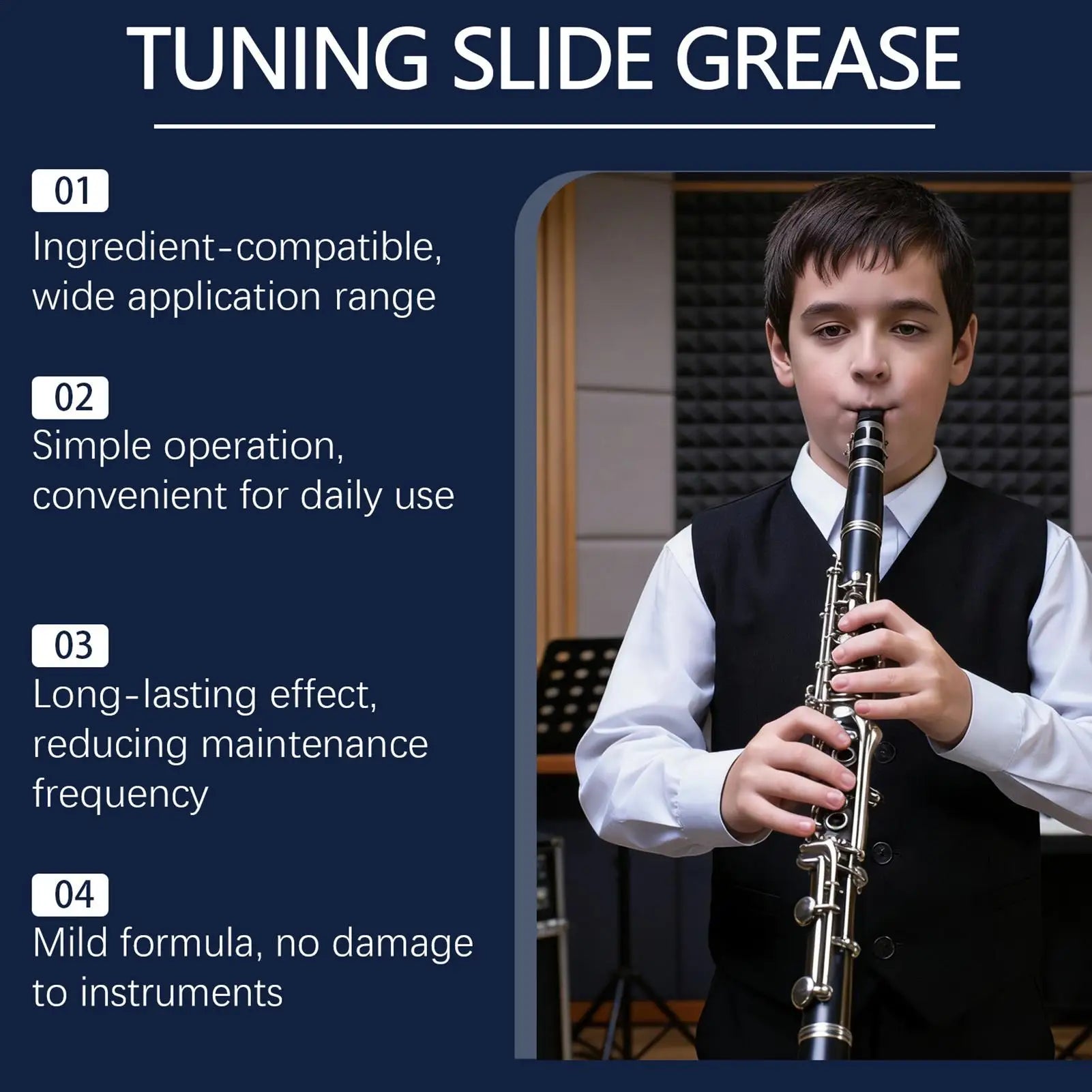 Instrument Slide Grease Lubricant Trombone Flute Saxophone Clarinet Cleaner Valve& Bearing Care For Brass Woodwind Music Supples Peaceful Pleasures Health and Wellness