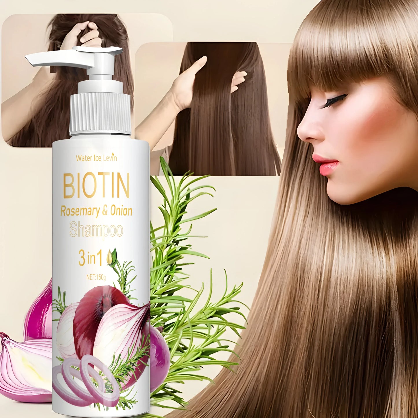 Biotin Rosemary Onion Shampoo – 72-Hour Oil Control, All Hair