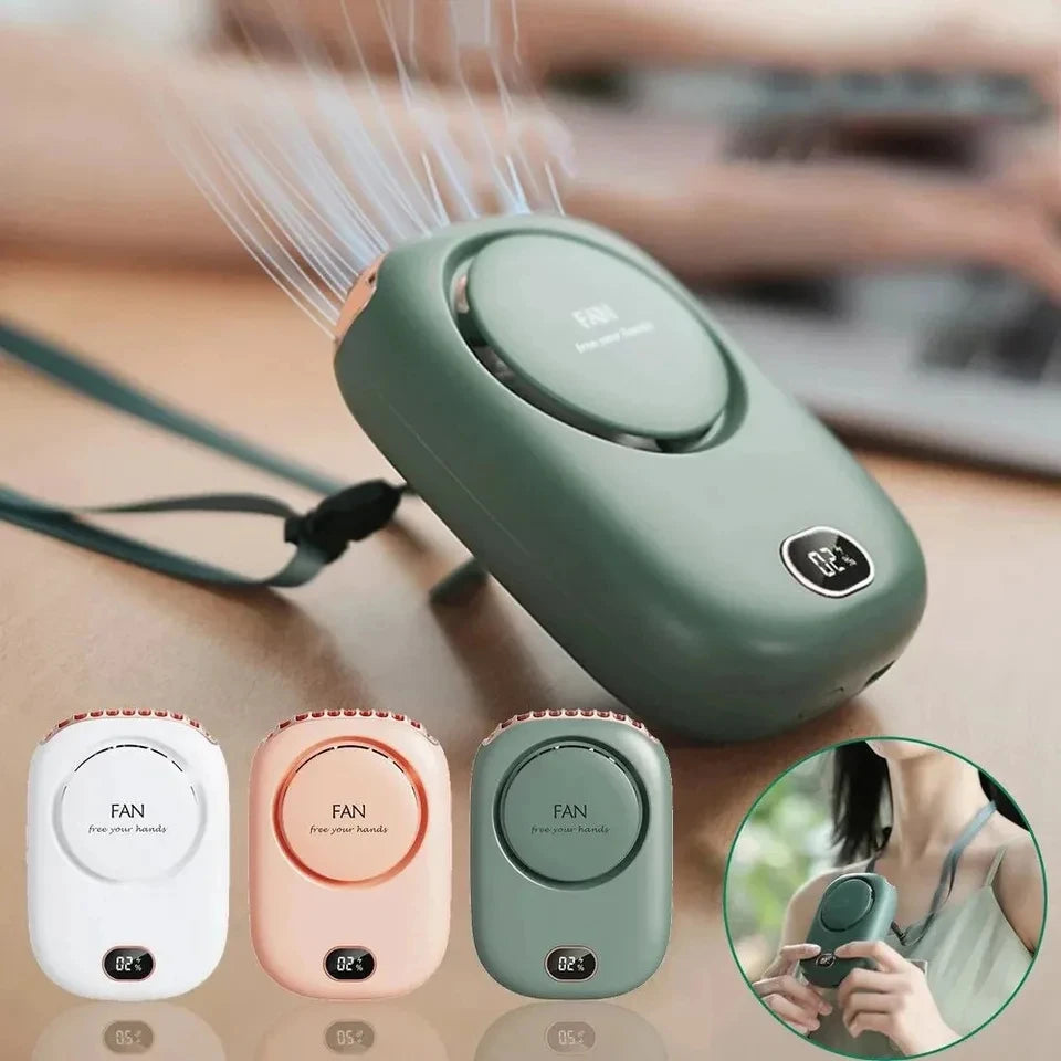 New Mini Portable Fan Portable Rechargeable Bladeless Turbo Ultra Quiet Student Hand Held Fan Outdoor Sports Travel Peaceful Pleasures Health and Wellness