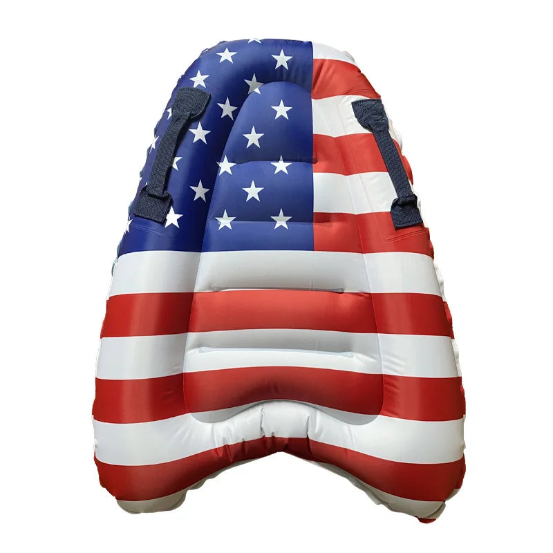Inflatable Surfboard Portable Prone Board Beginner's Tour Lightweight Kickboard Water Skiing Board for Sea Surfing Peaceful Pleasures Health and Wellness American flag A