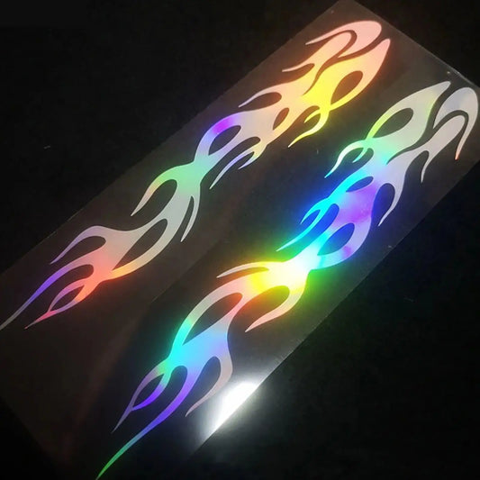 Reflective Flame Motorcycle Stickers – Waterproof PVC Decals Vehicle Decals Peaceful Pleasures Health and Wellness