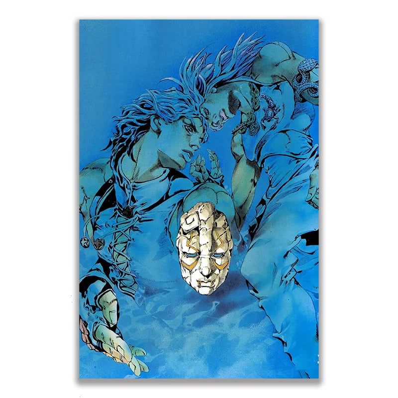 Anime JOJO Bizarre Adventure Retro Poster Canvas Wall Art Printing Waterproof Home Living Bed Room Bar Hallway Aesthetic Decor Peaceful Pleasures Health and Wellness