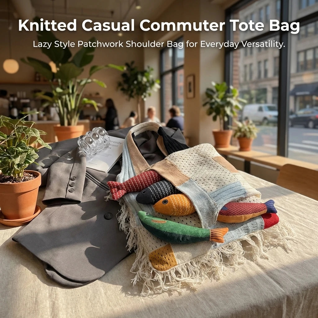 Women's Woven Tote Bag Lazy Style Casual Commute Multi-functional Handbag With Eco-friendly Material And Large Capacity Peaceful Pleasures Health and Wellness