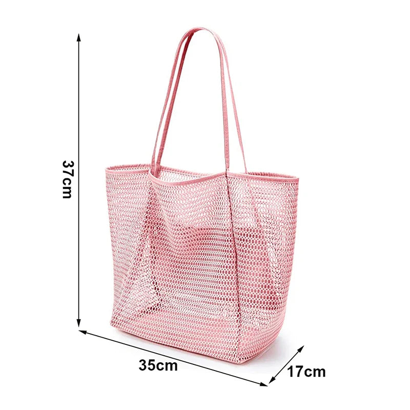 Women's Lightweight Mesh Tote Bag – Breathable Summer Shoulder Bag