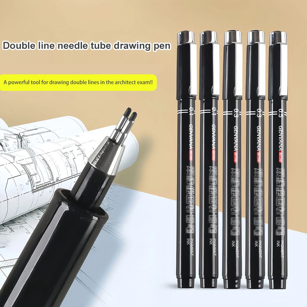 Double Line Pen Architect Exam Headed Needle Tube Drawing Tool Wall