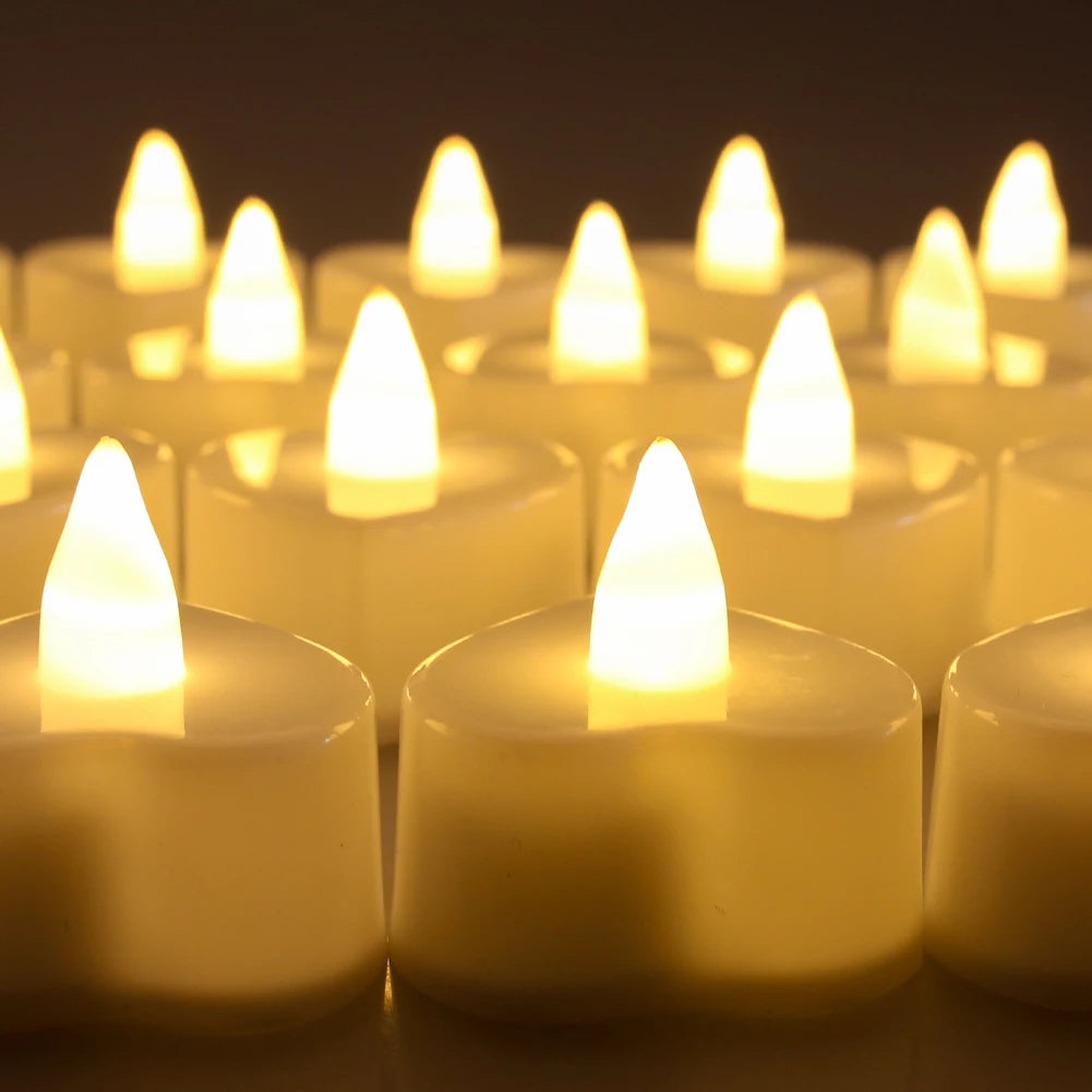 Heart Shaped LED Candles Flameless with Artificial Rose Petal Romantic Love Tea Lights for Night Light Anniversary Wedding Table Peaceful Pleasures Health and Wellness