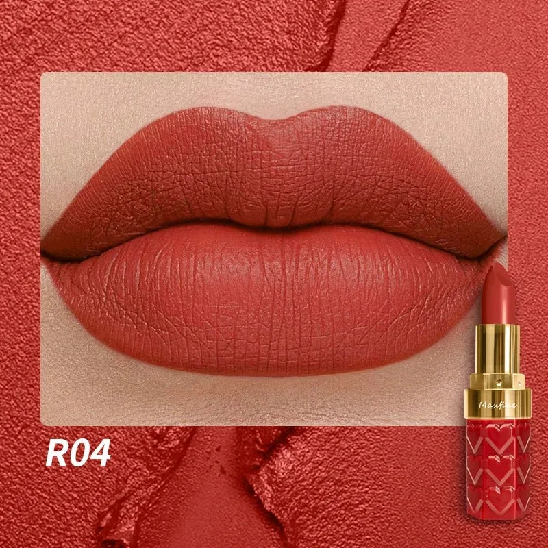 Nude Matte Lipsticks 4 Colors Waterproof Long Lasting Lip Stick Not Fading Sexy Nude Red Pink Velvet Lipsticks Makeup Cosmetic Peaceful Pleasures Health and Wellness