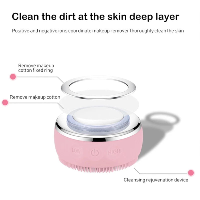 Upgraded Silicone Face Scrubber Cleaning and Exfoliating Waterproof Face Wash Brush Sonic Facial Cleansing Brush for Women Peaceful Pleasures Health and Wellness
