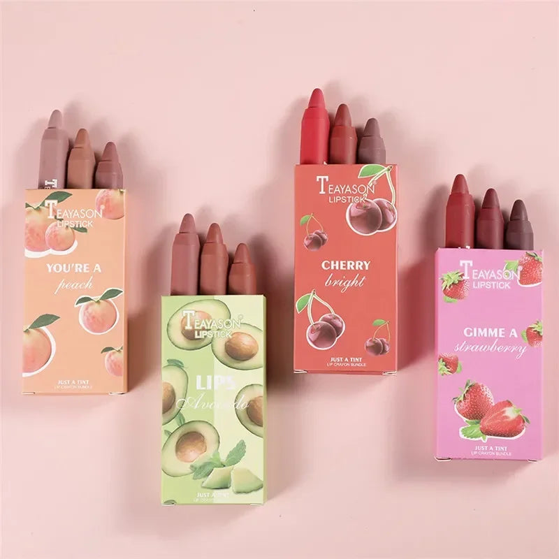 3-Piece Velvet Matte Lipstick Set – Waterproof Long-Lasting Color