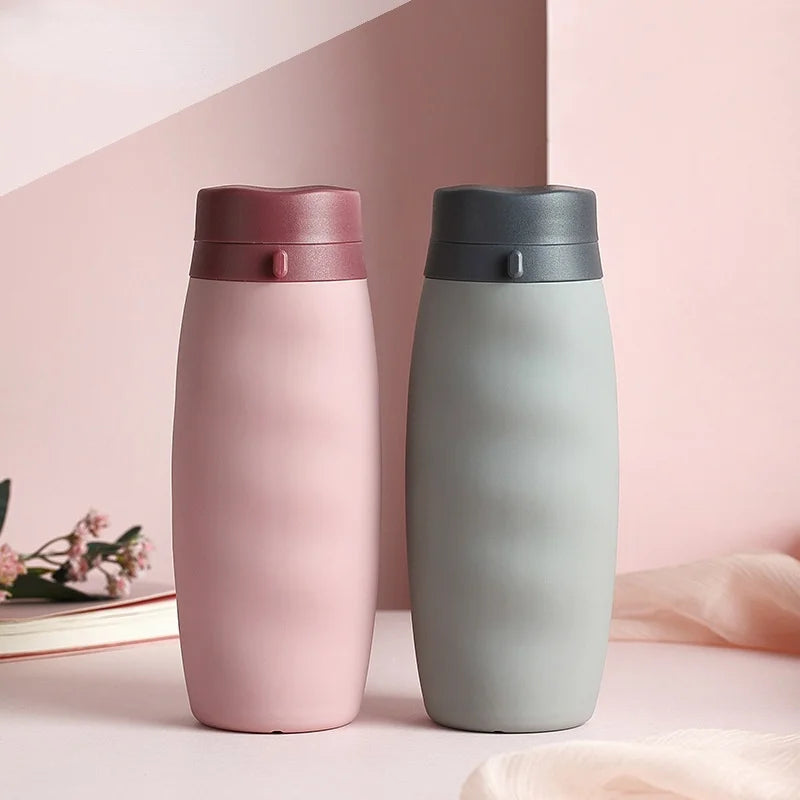 600ml Collapsible Silicone Water Bottle BPA Free Foldable Flask