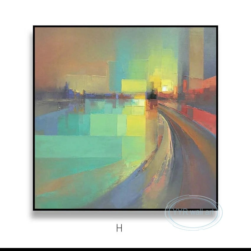 Abstract Art Oil Painting Handmade Canvas Hanging Poster Modern Combination Decorative Mural For Living Room Bedroom Restaurant Peaceful Pleasures Health and Wellness no frame 2 80cmx80cm